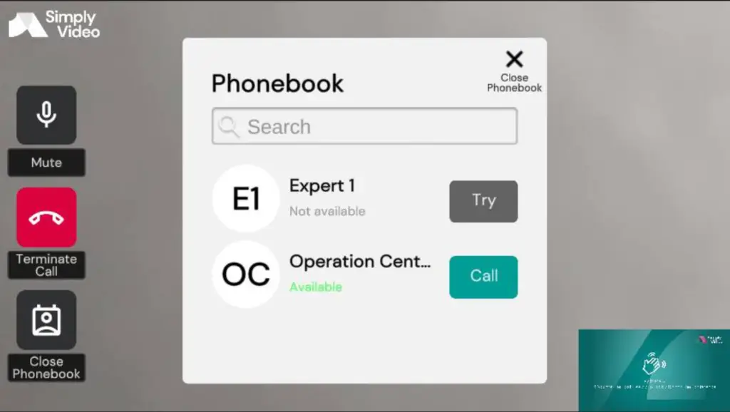 SimplyVideo Live phonebook Integration